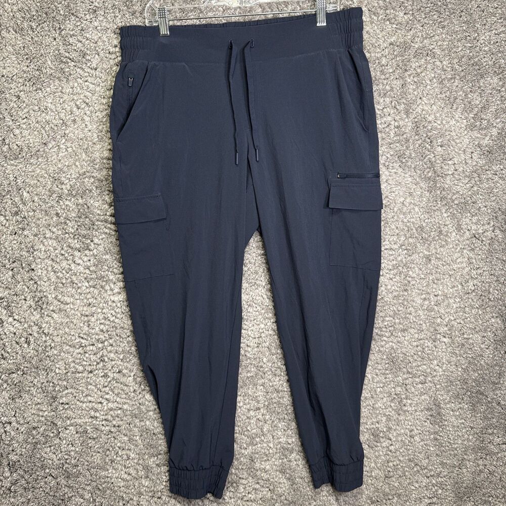 All In Motion Women’s Lightweight Cargo Jogger Pants Large Navy Blue Pull On